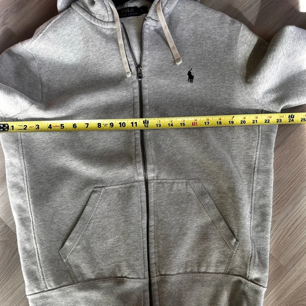 Polo Ralph Lauren Full-Zip Hoodie L NWOT Gray Double-Knit Fleece Casual Lounge